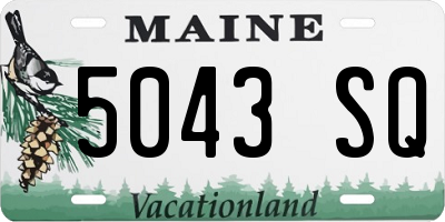 ME license plate 5043SQ