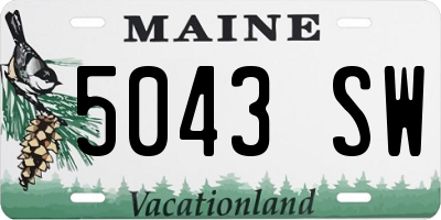 ME license plate 5043SW