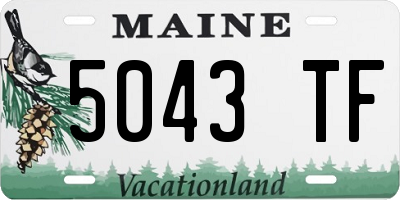 ME license plate 5043TF