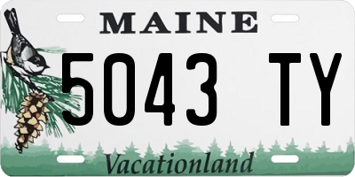 ME license plate 5043TY