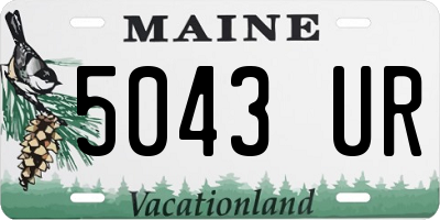 ME license plate 5043UR