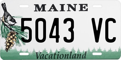 ME license plate 5043VC