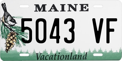 ME license plate 5043VF