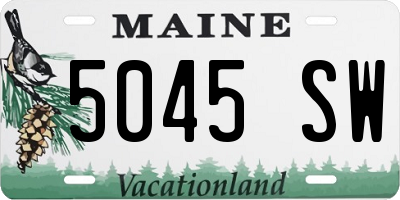 ME license plate 5045SW