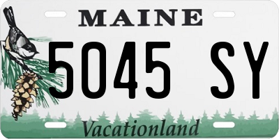 ME license plate 5045SY