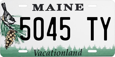 ME license plate 5045TY
