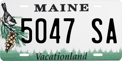 ME license plate 5047SA