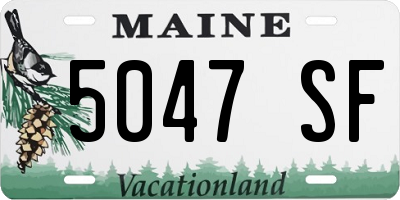 ME license plate 5047SF