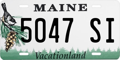 ME license plate 5047SI