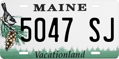 ME license plate 5047SJ