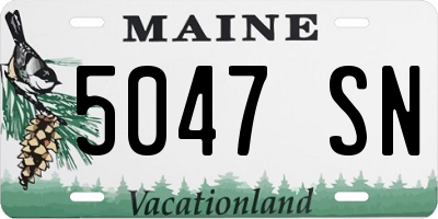 ME license plate 5047SN