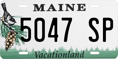 ME license plate 5047SP