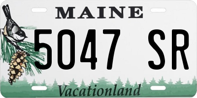 ME license plate 5047SR