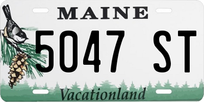 ME license plate 5047ST