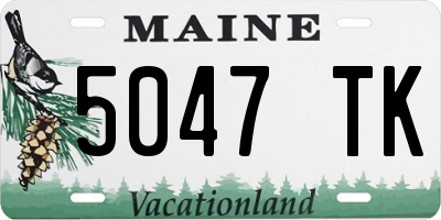 ME license plate 5047TK