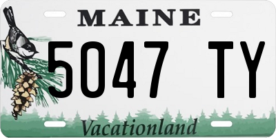 ME license plate 5047TY