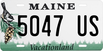 ME license plate 5047US