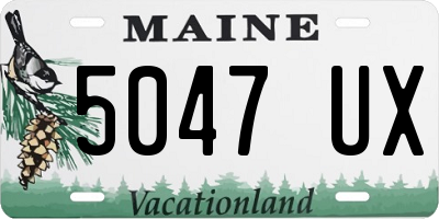 ME license plate 5047UX