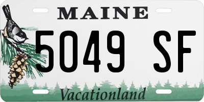 ME license plate 5049SF