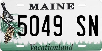 ME license plate 5049SN