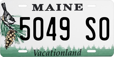 ME license plate 5049SO