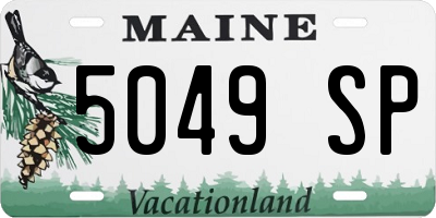 ME license plate 5049SP