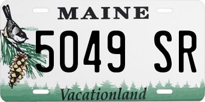 ME license plate 5049SR