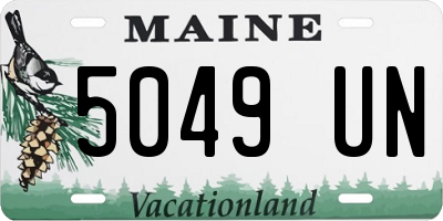 ME license plate 5049UN