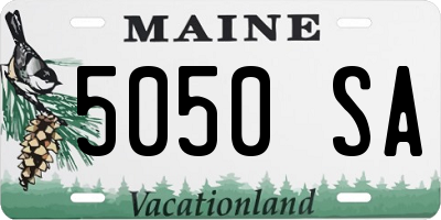 ME license plate 5050SA