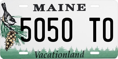 ME license plate 5050TO