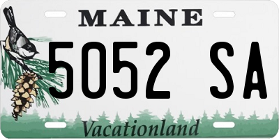 ME license plate 5052SA