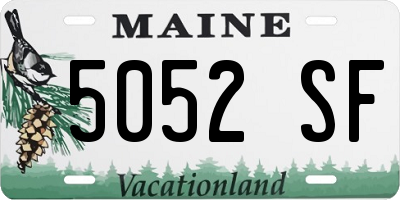 ME license plate 5052SF