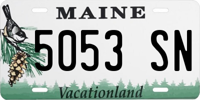 ME license plate 5053SN