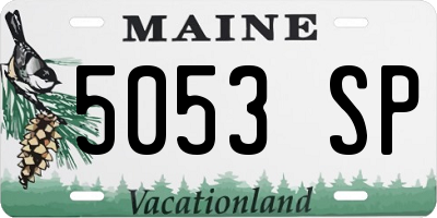 ME license plate 5053SP