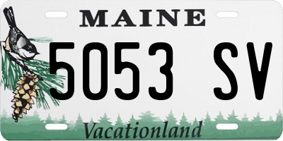 ME license plate 5053SV