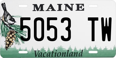 ME license plate 5053TW