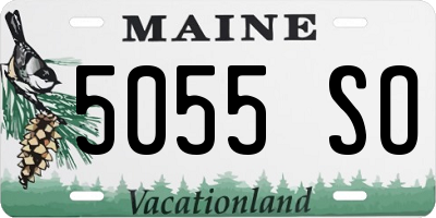ME license plate 5055SO