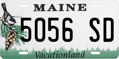 ME license plate 5056SD