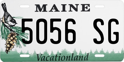 ME license plate 5056SG