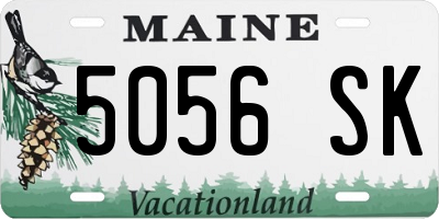 ME license plate 5056SK