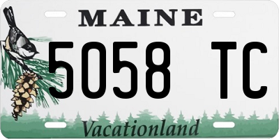 ME license plate 5058TC