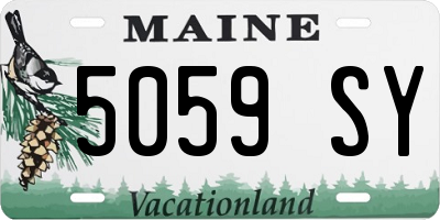 ME license plate 5059SY