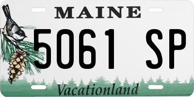 ME license plate 5061SP