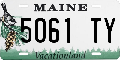 ME license plate 5061TY