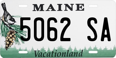 ME license plate 5062SA