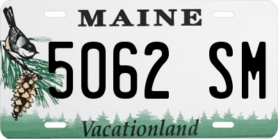 ME license plate 5062SM
