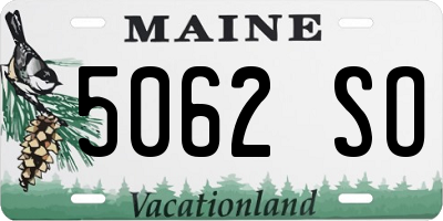 ME license plate 5062SO