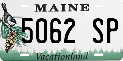 ME license plate 5062SP