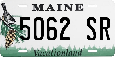 ME license plate 5062SR