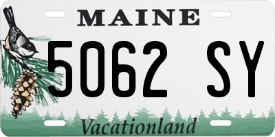 ME license plate 5062SY